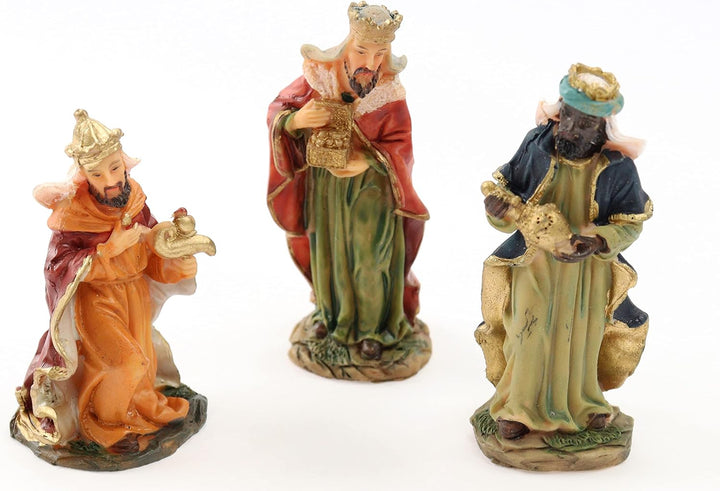 Mini Krippenfiguren Set 11-teilig Höhe bis 7cm Weihnachtskrippe Figuren Krippenzubehör Weihnachtsdek