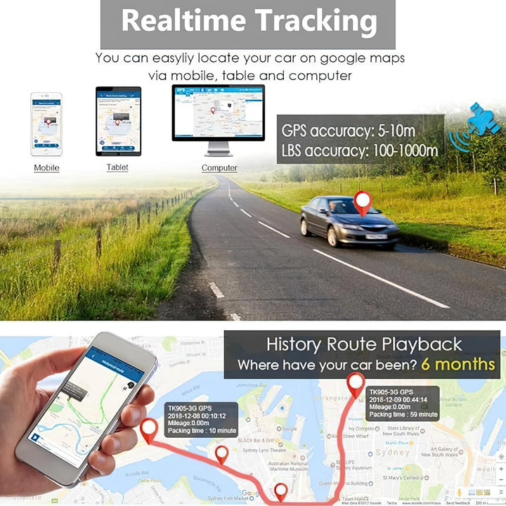 Winnes 4G Mini GPS Tracker Tragbarer GPS Tracker Ohne ABO Mit Geofence-Alarm und Kostenloser App,GPS