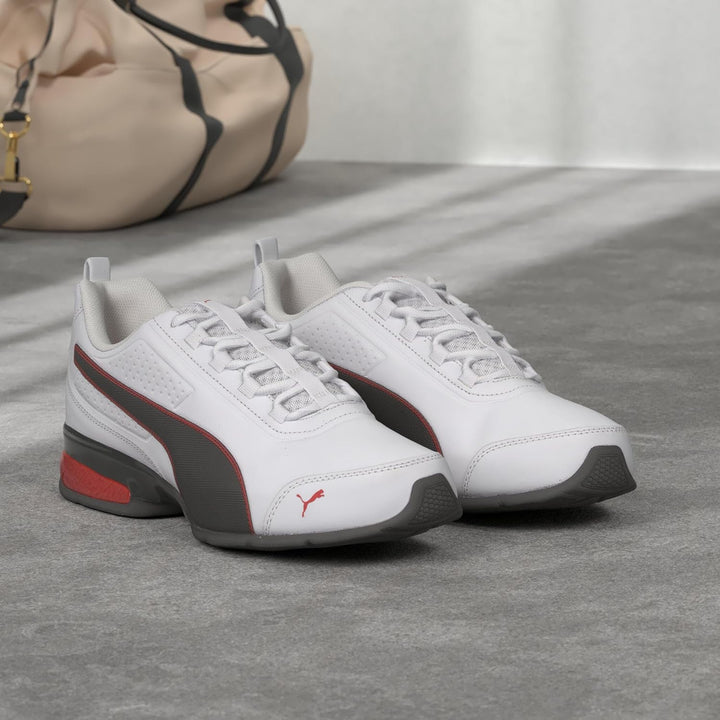 PUMA Unisex Leader Vt Sl Laufschuhe 43 EU Puma White Puma Black Flame Scarlet, 43 EU Puma White Puma