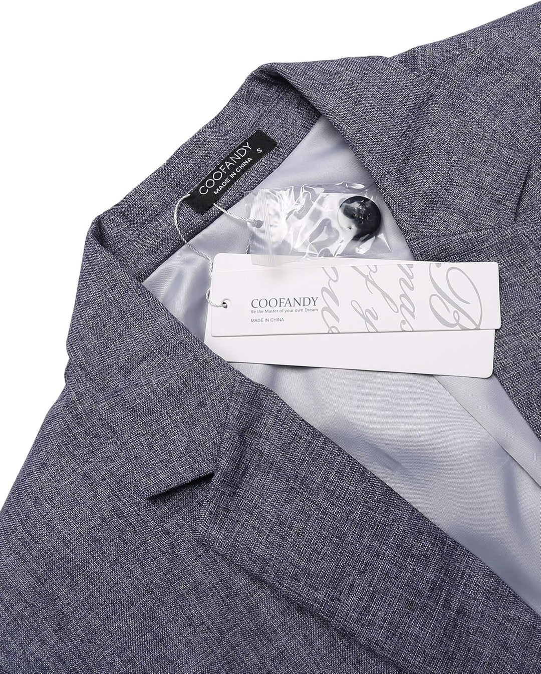 COOFANDY Herren Freizeit Sakko Sportlich Regular Fit Blazer Business Anzugjacke EIN Knopf M A-blau,