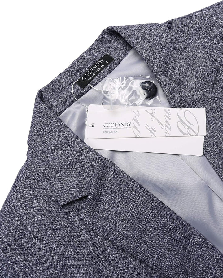 COOFANDY Herren Freizeit Sakko Sportlich Regular Fit Blazer Business Anzugjacke EIN Knopf M A-blau,