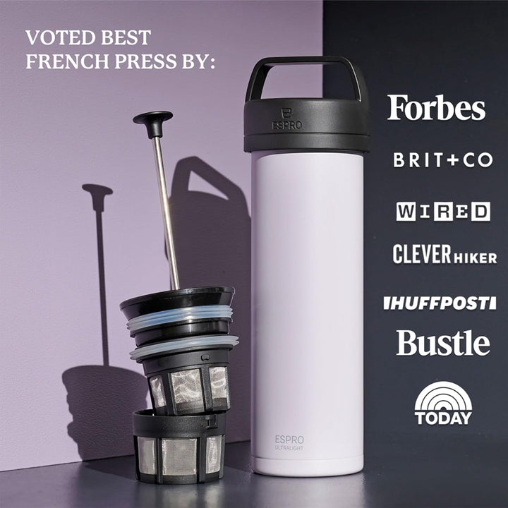 ESPRO – P0 Ultralight – Französische Kaffeepresse für Einzelportionen und leichte Trinkflasche für R