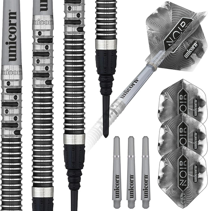 Unicorn Dartpfeil-Set mit Stahlspitze, Gary The Flying Scotsman, Anderson Noir, Phase 3 und 5, 90% W