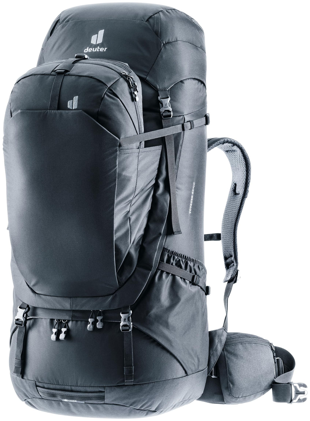 deuter Herren Voyager 65+10 Reiserucksack (1er Pack) 65+10 L Schwarz, 65+10 L Schwarz