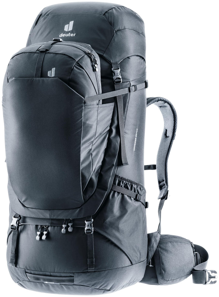 deuter Herren Voyager 65+10 Reiserucksack (1er Pack) 65+10 L Schwarz, 65+10 L Schwarz