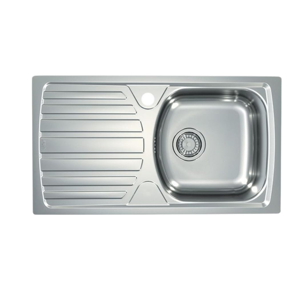 VBChome: Einbauspüle mit Hahnloch 780 x 435 mm Camping Küchenspüle - Satinstruktur Alveus Basic 170