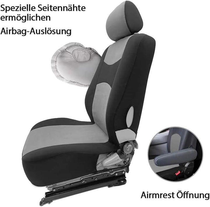TOYOUN Van-Sitzbezüge, zweifarbig, universell, passend für die meisten Vans, LKWs, Vordersitzbezüge,