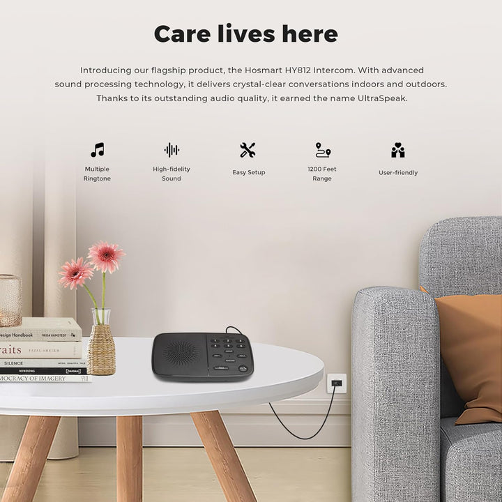 Hosmart Intercoms Wireless for Home UltraSpeak Pro, 2024 Full Duplex Wireless Intercom System for Bu