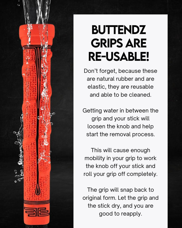 Buttendz Future Ersatz-Hockeygriff aus Gummi, Step-Down-Knauf, zweistufiger Spielerknauf mit Drehwir