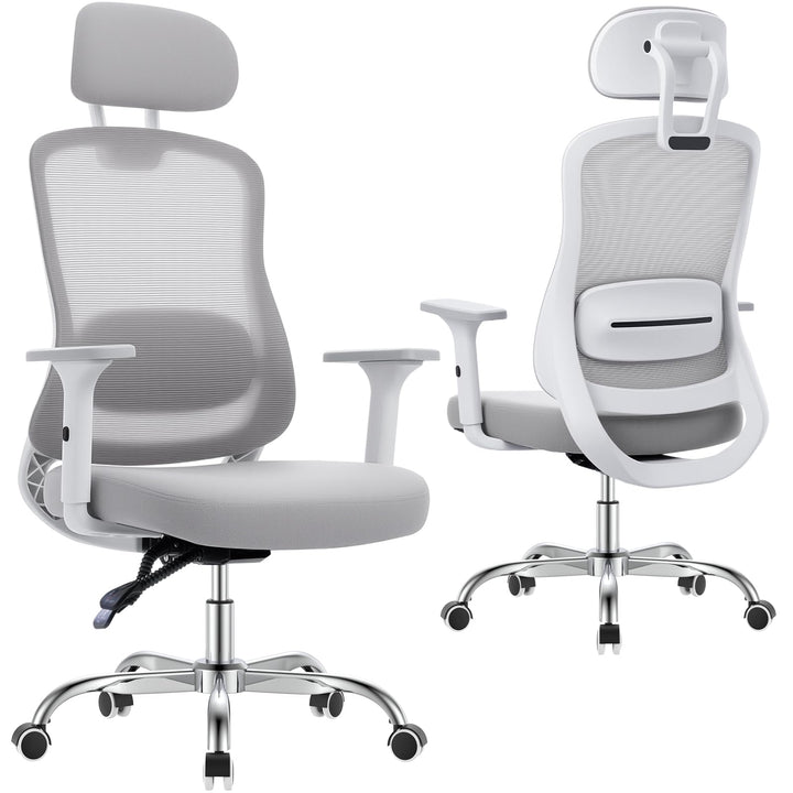 naspaluro 150kg Bürostuhl Ergonomisch Netzbezug 3D Armlehnen | Neigbare Rückenlehne mit Kopfstütze,