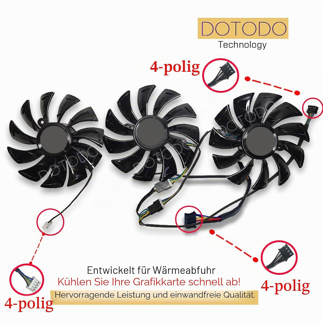 Dotodo 87 mm GA92S2U DC12V 0.46A 4PIN Grafikkarte kühlt Lüfter für ZOTAC GeForce RTX 2080 RTX 2080 T