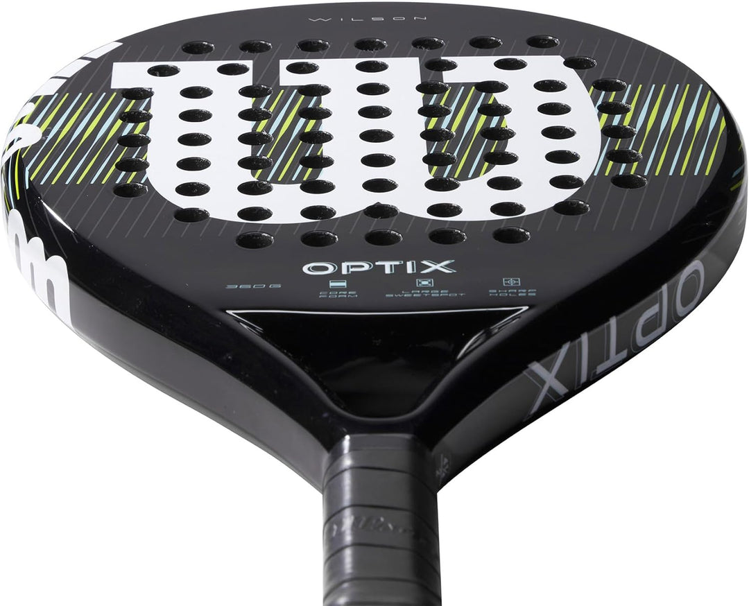 Wilson Unisex – Erwachsene Optix V1 Padel Racket Schläger 4-1/4" (2) Schwarz, 4-1/4" (2) Schwarz