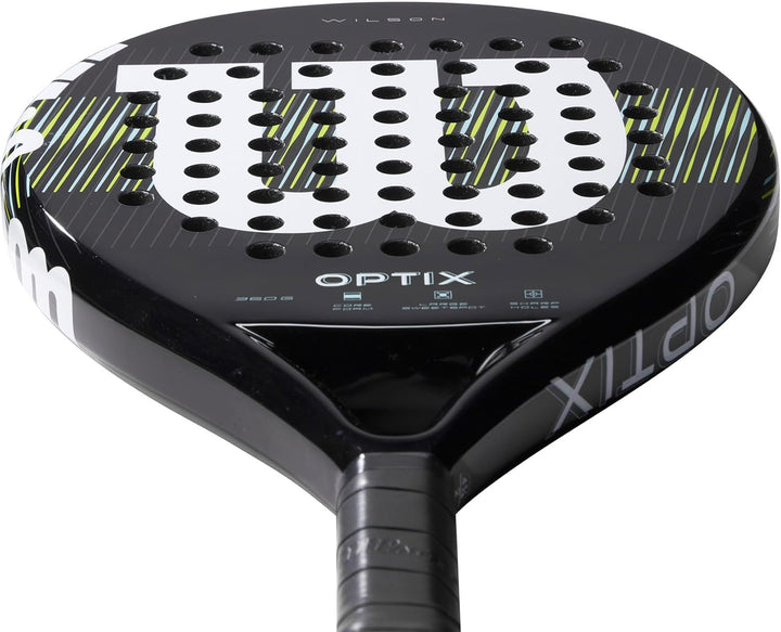 Wilson Unisex – Erwachsene Optix V1 Padel Racket Schläger 4-1/4" (2) Schwarz, 4-1/4" (2) Schwarz