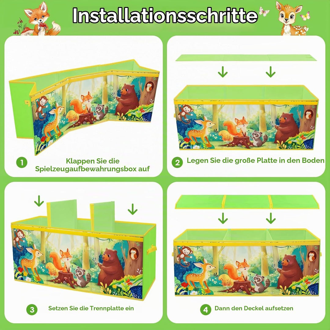 Extra Gross Aufbewahrungsbox mit Deckel Kinder, Zusammenklappbare Oxford-Spielzeugkiste mit Griff fü