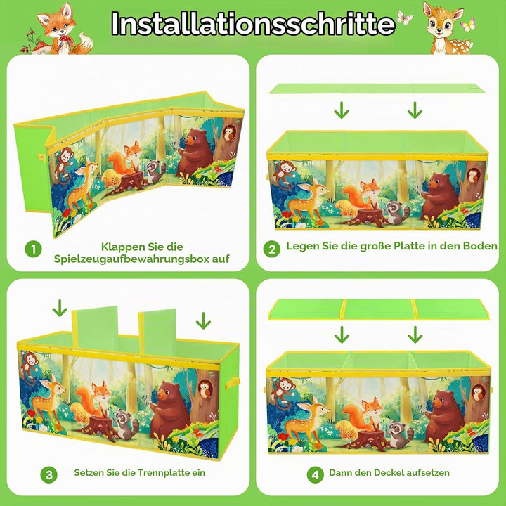 Extra Gross Aufbewahrungsbox mit Deckel Kinder, Zusammenklappbare Oxford-Spielzeugkiste mit Griff fü