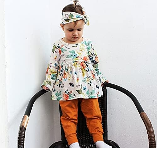 Baby Mädchen Outfits Mädchen Floral gedruckte lange Ärmel Top Hose 3pcs Kleidung Set für Baby Mädche