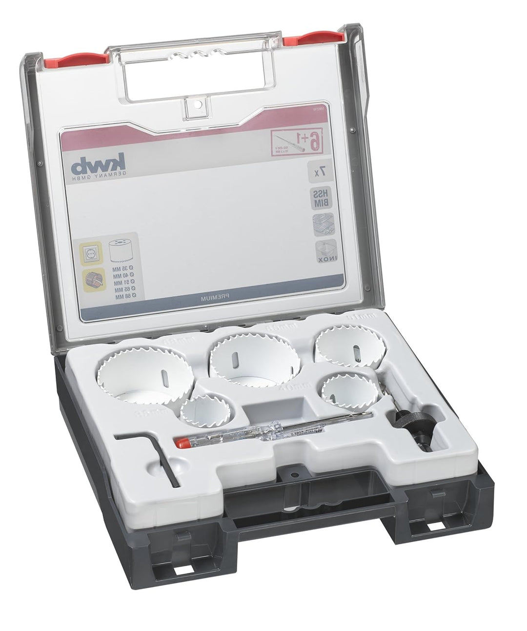 kwb 598210.0 Profi Bi-Metall Lochsäge-Set für Elektriker – 7-teilig, HSS-CO, Vario Zahnung, 8 % Coba