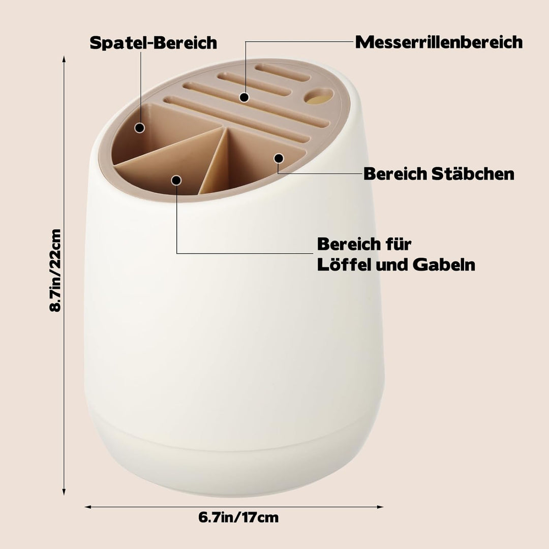 Universal Messerblock ohne Messer Drehbar Küchencontainer Utensilienhalter für Küchentheke 22 x 17.5