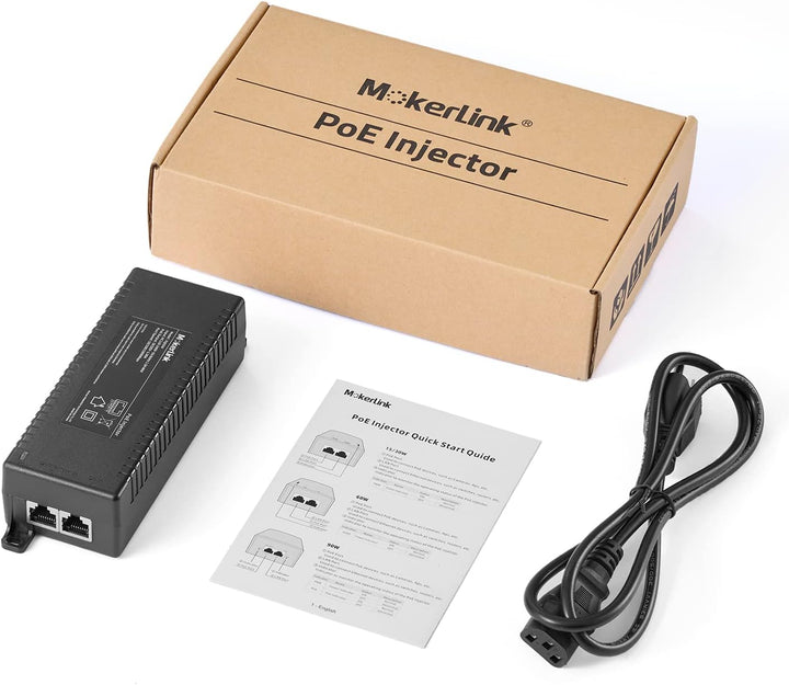MokerLink Gigabit PoE Injektor, 802.3af/at/bt 60W, 10/100/1000Mbps Ethernet, Plug & Play, Nicht-PoE