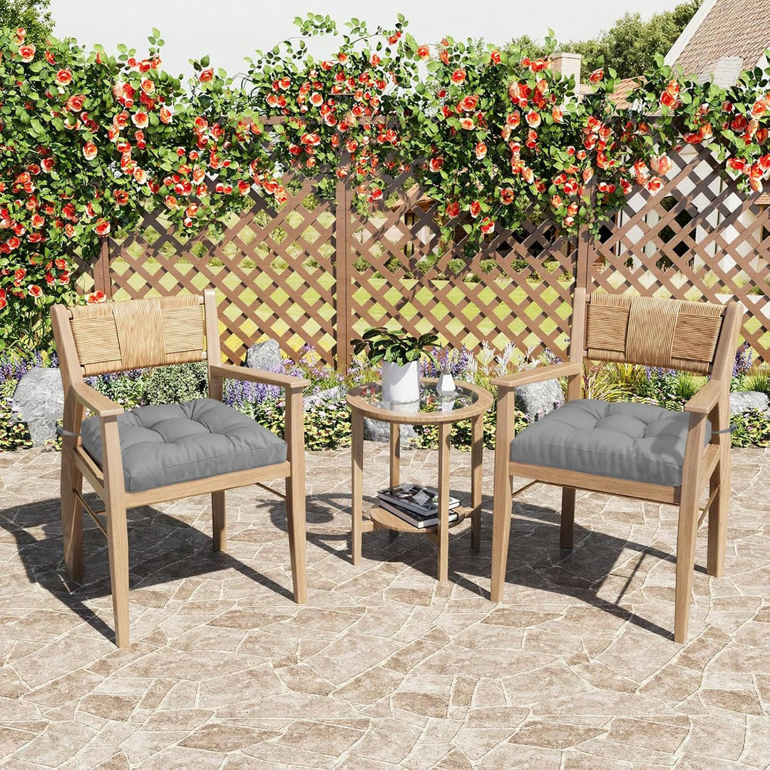 2er Set Sitzkissen Outdoor wasserdicht 40x40x8 cm – UV-beständige Polster für Gartenstühle, Terrasse