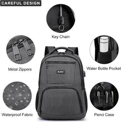 Rucksack Herren für Schule Laptop Rucksack 17,3 Zoll, Schulrucksack Jungen Teenager wasserdichte mit