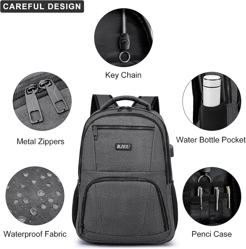 Rucksack Herren für Schule Laptop Rucksack 17,3 Zoll, Schulrucksack Jungen Teenager wasserdichte mit