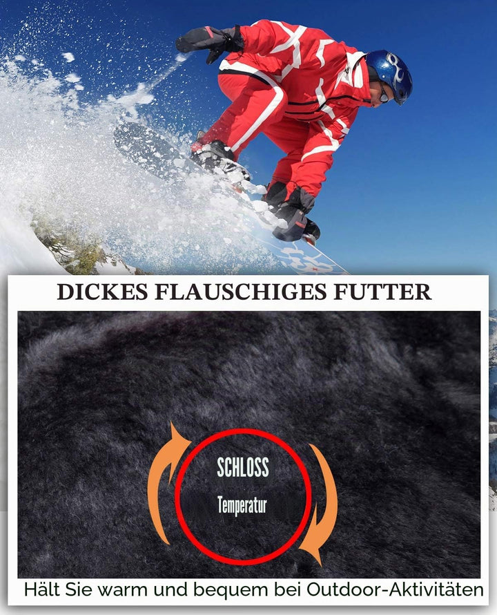 CARWORNIC Herren Winddichte Berg Ski Jacke Winter Warm Schnee Kapuze Windbreaker Wandern Snowboard M