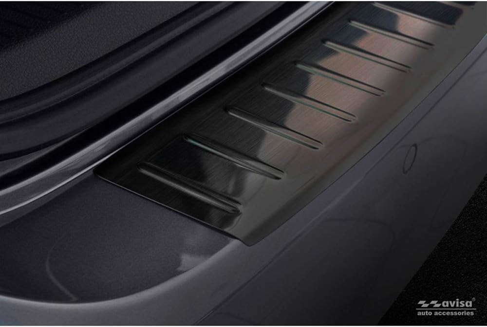 Avisa Schwarz Edelstahl Heckstossstangenschutz kompatibel mit Volkswagen Golf VII Variant 2012-2017