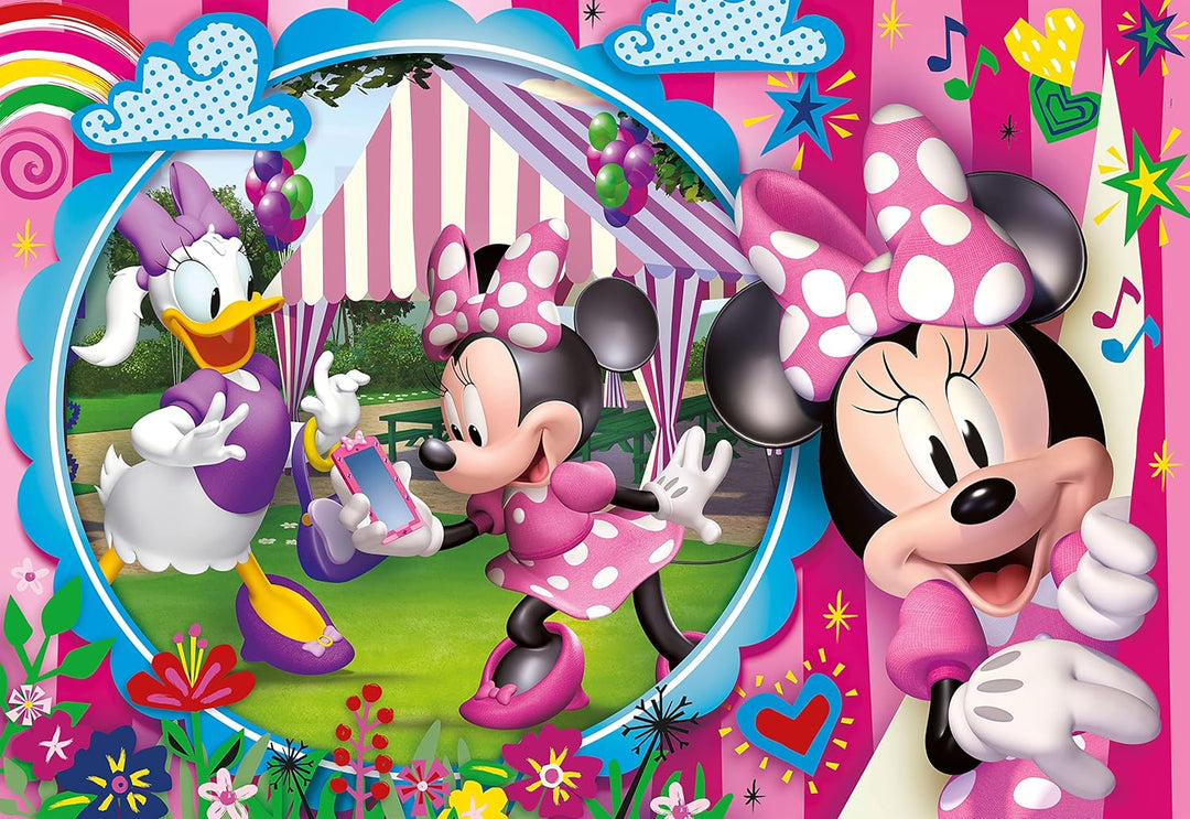 Clementoni 25462 Bodenpuzzle Minnie Happy Helpers – Puzzle 40 Teile ab 3 Jahren, buntes Riesenpuzzle