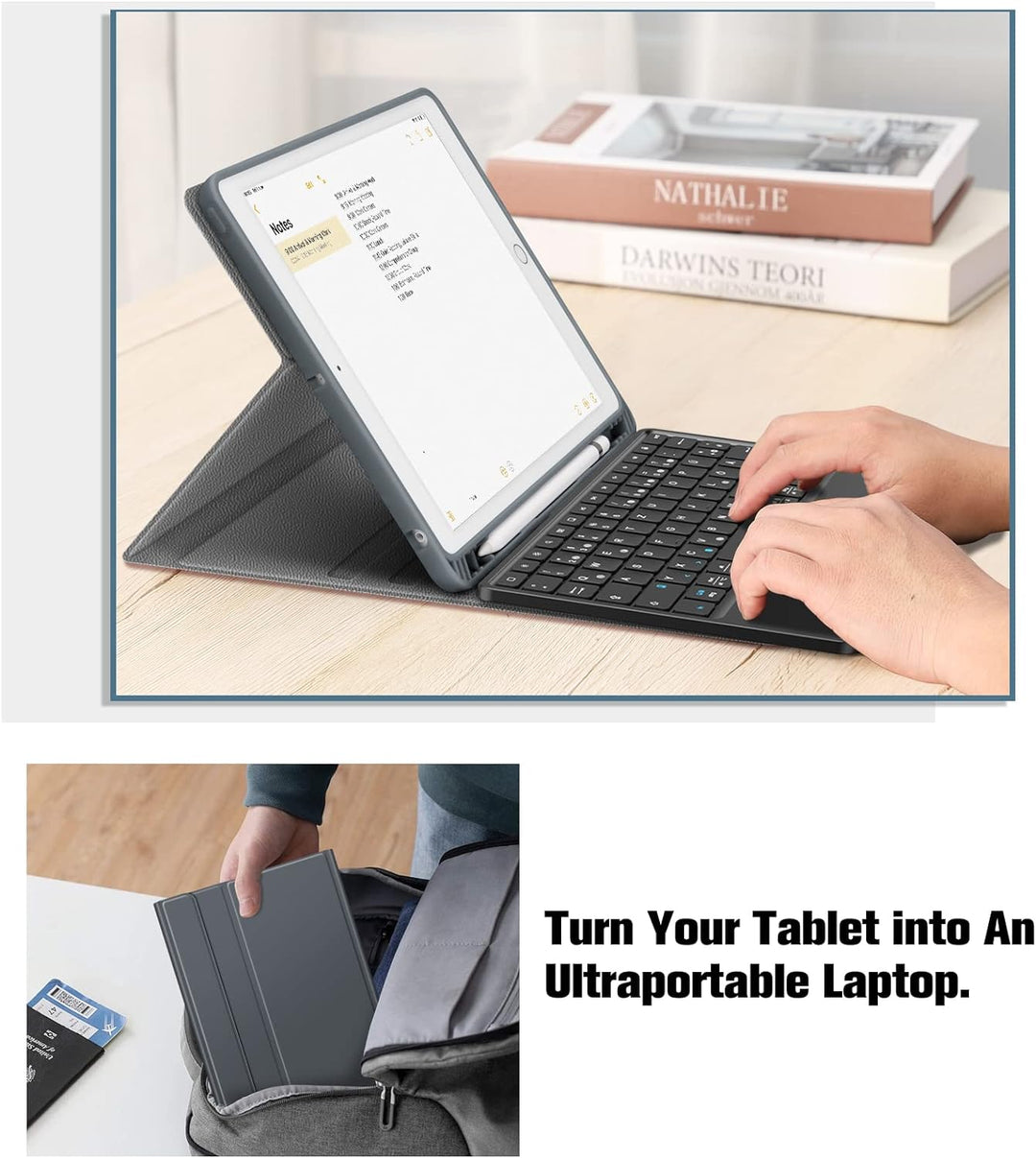 Fintie Tastatur Hülle für iPad (9. / 8. und 7. Generation - 2021/2020/2019), iPad 10.2 Hülle mit Tas