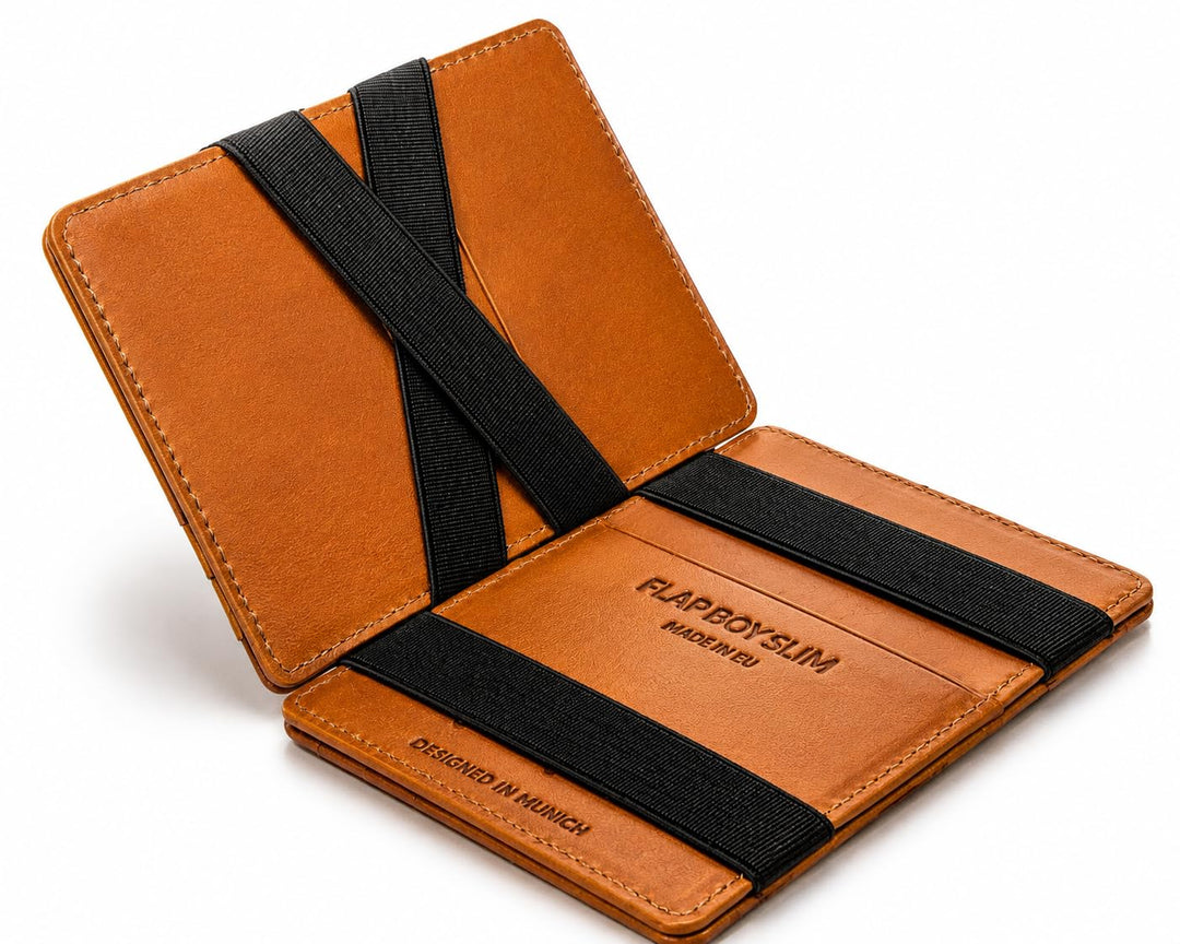 Jaimie Jacobs Flap Boy Slim ohne Münzfach Magic Wallet integrierter RFID Schutz Magischer Geldbeutel