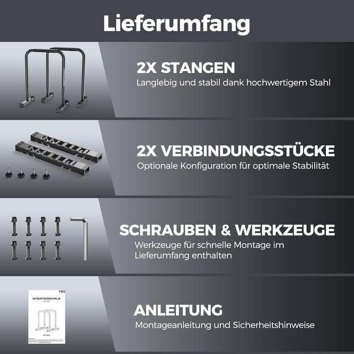 Sportsroyals Dip Barren mit Doppel-Sicherheitsverbindung | Multifunktionaler Stabiler Hebel | Dip St