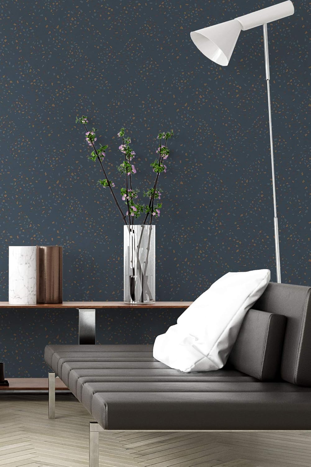 Livingwalls New Walls Vliestapete modern 10,05 m x 0,53 m - Blau, Grün, Braun - Tapete leicht strukt