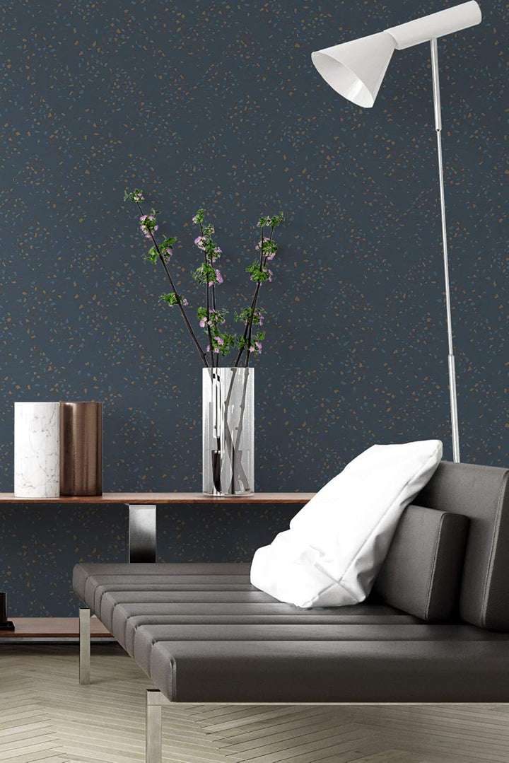 Livingwalls New Walls Vliestapete modern 10,05 m x 0,53 m - Blau, Grün, Braun - Tapete leicht strukt