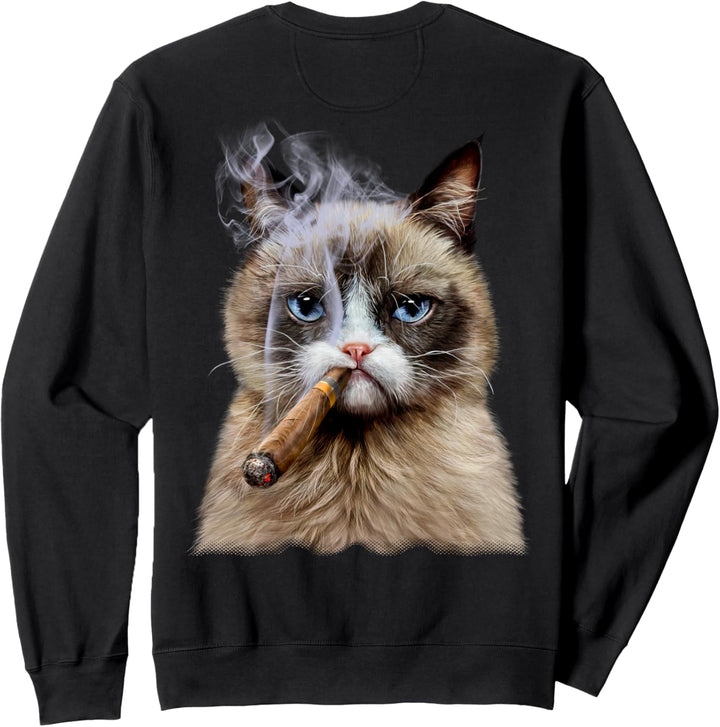 Siamesische Katze mit Zigarre Sweatshirt