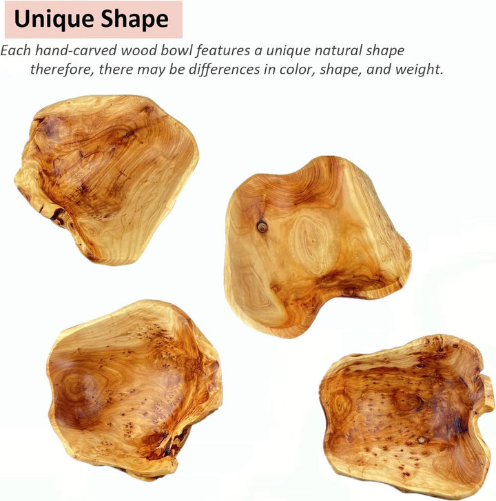 Obstschale aus Naturholz für unverwechselbares Dekor, unregelmässige kreative Holzschale, handgefert