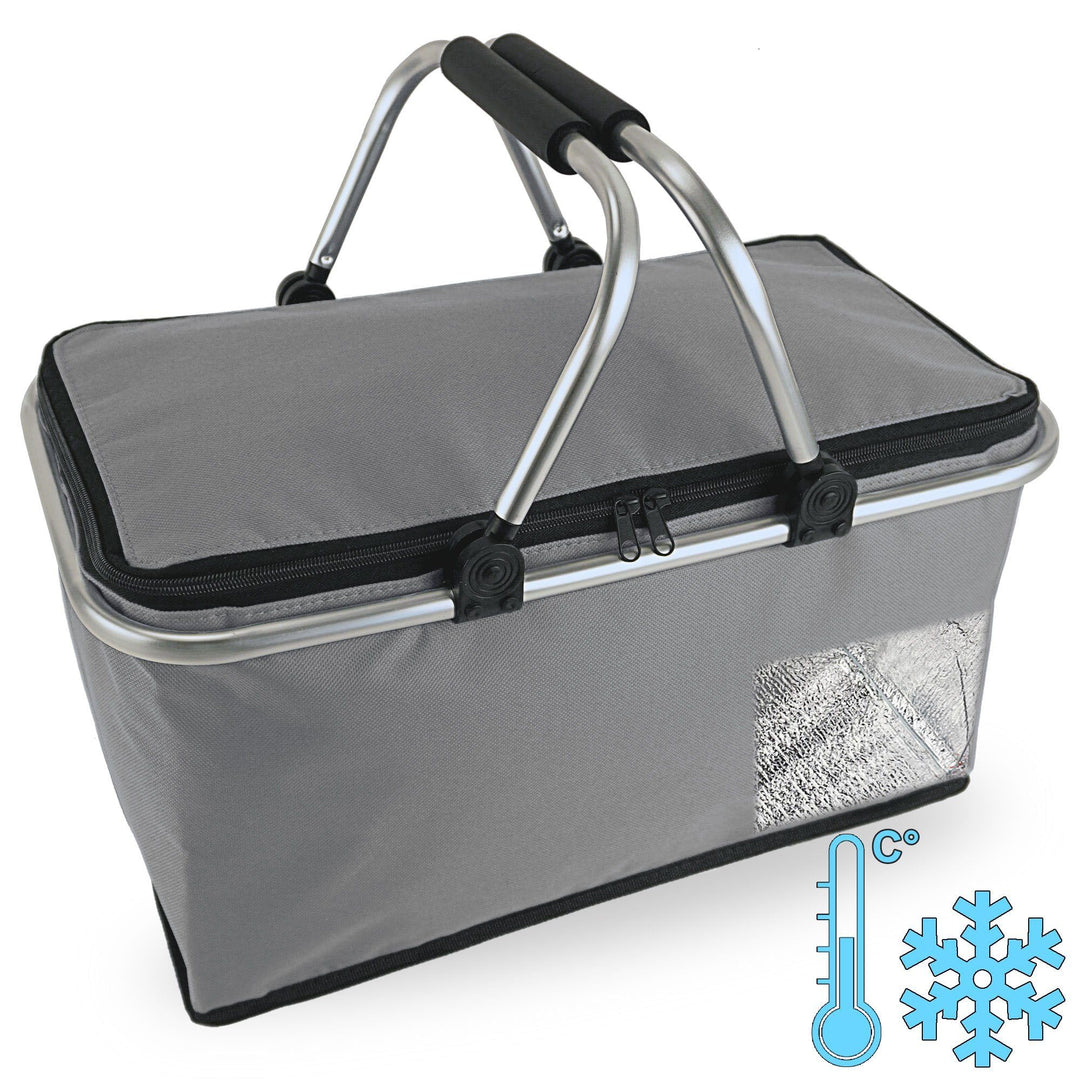 Cepewa Einkaufskorb faltbar mit Thermofunktion 30 L Kühltasche Thermokorb Picknickkorb Isoliertasche