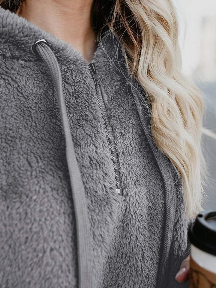 Durio Hoodie Damen Fleece Kapuzenpulli Teddy Fleece Pullover Oversize Sweaterpullover Winter Warm Gr