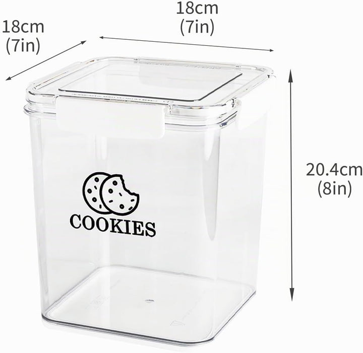Keksdose Aufbewahrung 2er Set – Backzubehör Aufbewahrung Keksdose transparent luftdicht, Cute Cookie