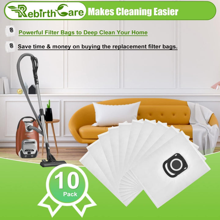 Rebirthcare 10 Stück Staubsaugerbeutel für Rowenta Hygiene+ ZR200520 ZR200720 ZR200920 Staubbeutel B