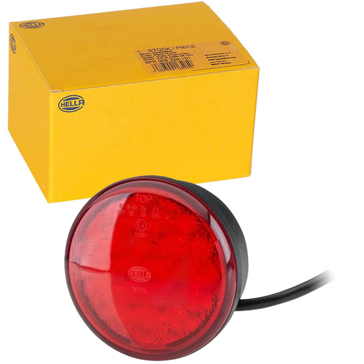 HELLA - Heckleuchte - 83mm - LED - 24/12V - Anbau/geschraubt - Lichtscheibenfarbe: rot - LED-Lichtfa