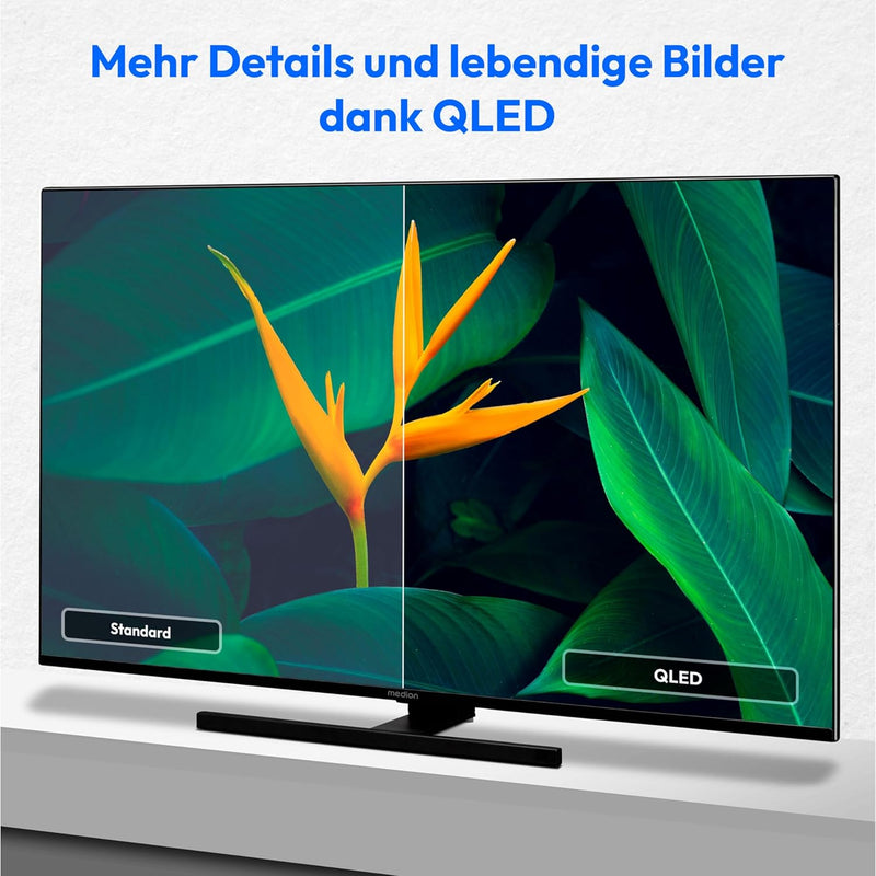 MEDION X14307 (MD 31170) 108 cm (43 Zoll) QLED Fernseher (Android TV, 4K, Dolby Vision HDR, Dolby At