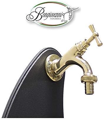 Wandbrunnen Modell Luna Farbe Gusseisen mit Wasserhahn Modell 303L aus poliertem Messing für Haus un