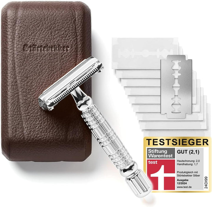 Störtebekker® Premium Rasierständer Set - mit Rasierhobel, Rasierpinsel, Rasierschale und Rasierseif