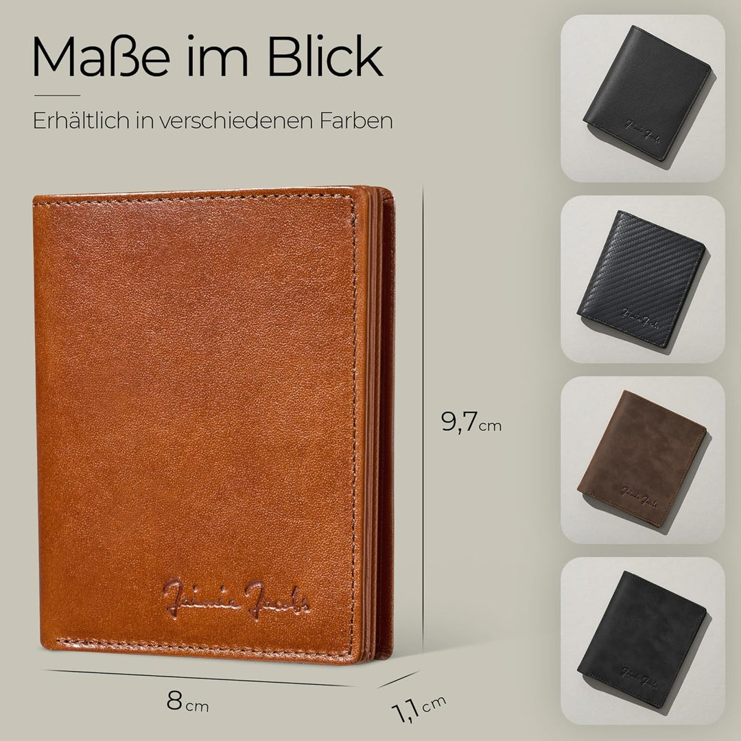 JAIMIE JACOBS SLIMSTAR mit grossem Münzfach dünne Geldbörse Leder Slim Wallet Hochformat Geldbeutel