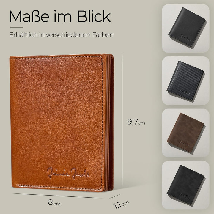 JAIMIE JACOBS SLIMSTAR mit grossem Münzfach dünne Geldbörse Leder Slim Wallet Hochformat Geldbeutel