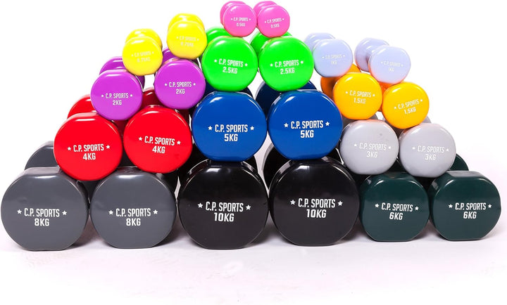 C.P.Sports Gymnastikhanteln + Fitness Handtuch mit Tasche | 2er Set - Kurzhanteln - Gewichte | Hante