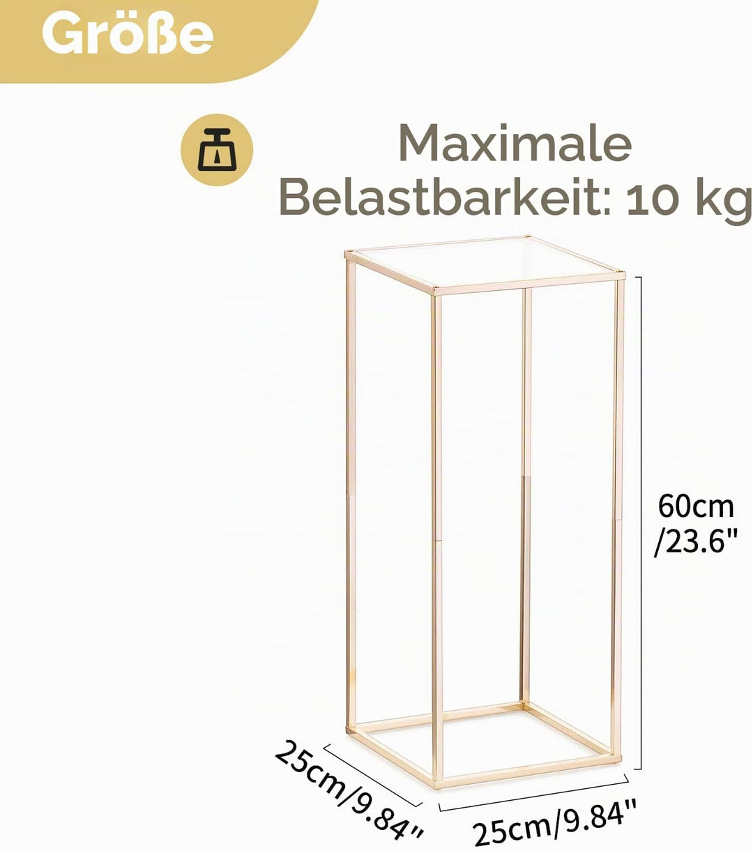 Nuptio 2 Stück Hochzeit Mittelstücke Goldvasen 60cm Hoch Blumenständer Metall Bodenvase Säule Geomet