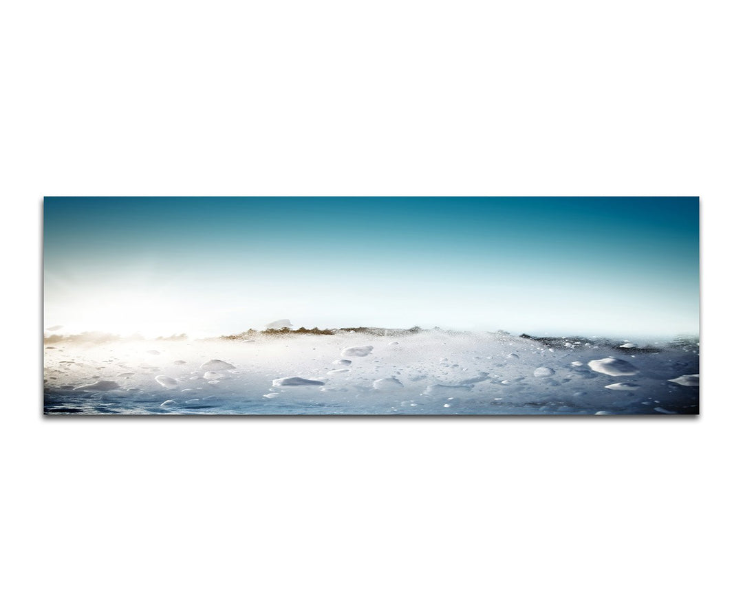 Paul Sinus Art Panoramabild auf Leinwand und Keilrahmen 150x50cm Schneelawine Himmel