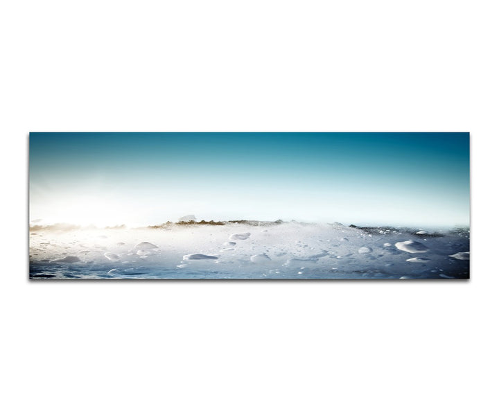Paul Sinus Art Panoramabild auf Leinwand und Keilrahmen 150x50cm Schneelawine Himmel